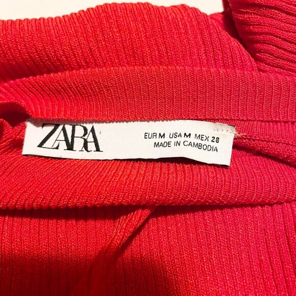 Zara Cutout Red Womens Long Dress Size Medium - Picture 4 of 15